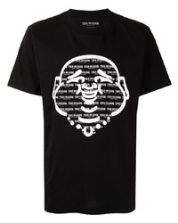 Мужская черно-белая футболка с круглым вырезом с принтом от True Religion