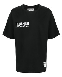 Мужская черно-белая футболка с круглым вырезом с принтом от U.P.W.W.