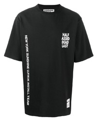 Мужская черно-белая футболка с круглым вырезом с принтом от U.P.W.W.