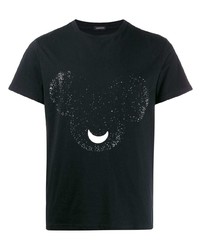 Мужская черно-белая футболка с круглым вырезом с принтом от Unconditional