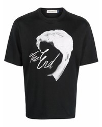 Мужская черно-белая футболка с круглым вырезом с принтом от UNDERCOVE