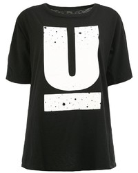 Женская черно-белая футболка с круглым вырезом с принтом от Undercover