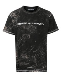 Мужская черно-белая футболка с круглым вырезом с принтом от United Standard