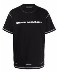 Мужская черно-белая футболка с круглым вырезом с принтом от United Standard