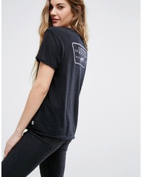 Женская черно-белая футболка с круглым вырезом с принтом от Vans