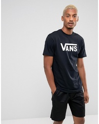 Мужская черно-белая футболка с круглым вырезом с принтом от Vans