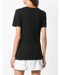 Женская черно-белая футболка с круглым вырезом с принтом от Calvin Klein Jeans