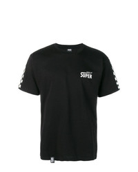 Мужская черно-белая футболка с круглым вырезом с принтом от Vision Of Super