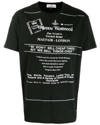 Мужская черно-белая футболка с круглым вырезом с принтом от Vivienne Westwood