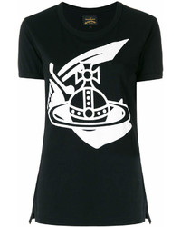 Женская черно-белая футболка с круглым вырезом с принтом от Vivienne Westwood