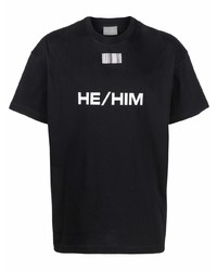 Мужская черно-белая футболка с круглым вырезом с принтом от VTMNTS