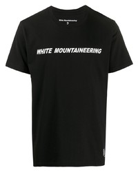 Мужская черно-белая футболка с круглым вырезом с принтом от White Mountaineering