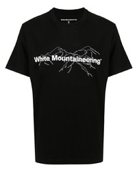 Мужская черно-белая футболка с круглым вырезом с принтом от White Mountaineering