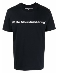 Мужская черно-белая футболка с круглым вырезом с принтом от White Mountaineering