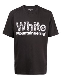Мужская черно-белая футболка с круглым вырезом с принтом от White Mountaineering