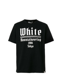 Мужская черно-белая футболка с круглым вырезом с принтом от White Mountaineering