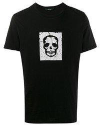 Мужская черно-белая футболка с круглым вырезом с принтом от Zadig & Voltaire