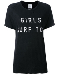 Женская черно-белая футболка с круглым вырезом с принтом от Zoe Karssen