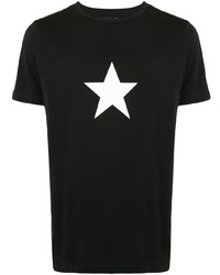 Мужская черно-белая футболка с круглым вырезом со звездами от agnès b.