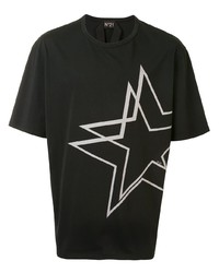 Мужская черно-белая футболка с круглым вырезом со звездами от N°21