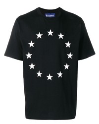 Мужская черно-белая футболка с круглым вырезом со звездами от Études