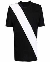 Мужская черно-белая футболка с круглым вырезом от 11 By Boris Bidjan Saberi
