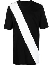 Мужская черно-белая футболка с круглым вырезом от 11 By Boris Bidjan Saberi