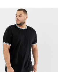 Мужская черно-белая футболка с круглым вырезом от ASOS DESIGN