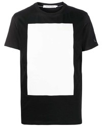Мужская черно-белая футболка с круглым вырезом от Calvin Klein Jeans