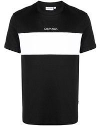 Мужская черно-белая футболка с круглым вырезом от Calvin Klein