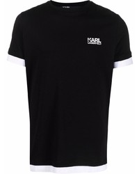 Мужская черно-белая футболка с круглым вырезом от Karl Lagerfeld