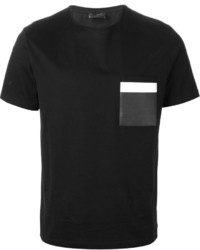 Мужская черно-белая футболка с круглым вырезом от Les Hommes