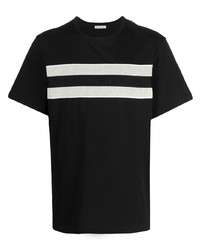 Мужская черно-белая футболка с круглым вырезом от Moncler