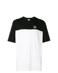 Мужская черно-белая футболка с круглым вырезом от Puma