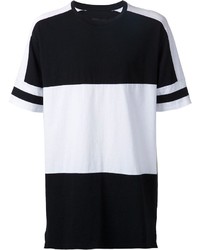 Мужская черно-белая футболка с круглым вырезом от Zanerobe