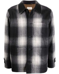 Мужская черно-белая шерстяная куртка-рубашка в шотландскую клетку от Nudie Jeans