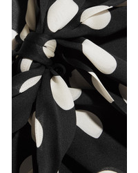 Женская черно-белая шифоновая классическая рубашка в горошек от Gucci