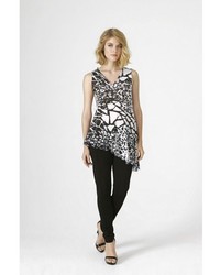 Черно-белая шифоновая туника