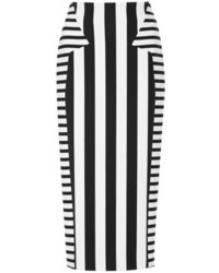 Черно-белая юбка в вертикальную полоску