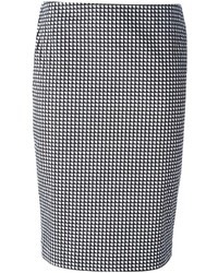 Черно-белая юбка-карандаш с геометрическим рисунком от Armani Jeans