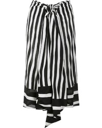Черно-белая юбка-миди в вертикальную полоску от Tome