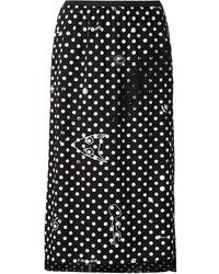 Черно-белая юбка-миди в горошек от MM6 MAISON MARGIELA