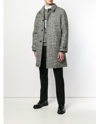 Черно-белое длинное пальто с узором "гусиные лапки" от Z Zegna