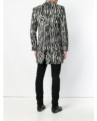 Черно-белое длинное пальто от Saint Laurent