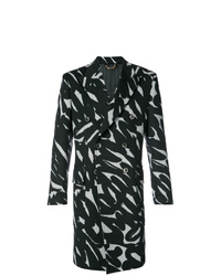 Черно-белое длинное пальто от Versace