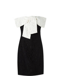 Черно-белое кружевное платье-футляр