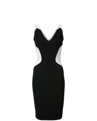 Черно-белое облегающее платье от Mugler