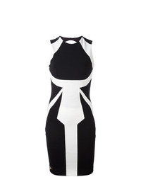 Черно-белое облегающее платье от Philipp Plein