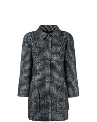 Женское черно-белое пальто букле от Chanel Vintage
