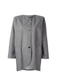 Женское черно-белое пальто в клетку от Emanuel Ungaro Vintage
